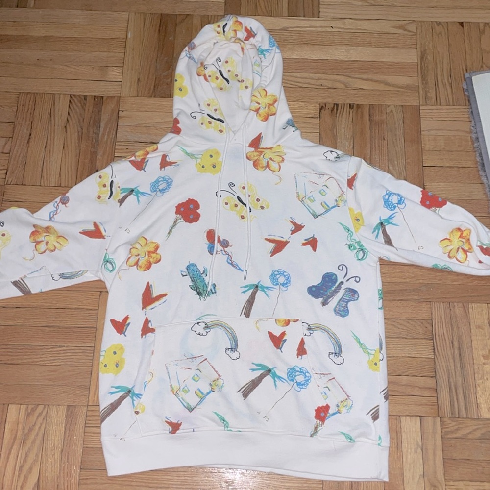 Doodle Print French Terry Hoodie